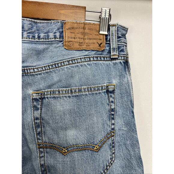 American Eagle Jeans Mens 32x32 Original Boot Bootcut Denim Distressed Blue - Picture 5 of 10